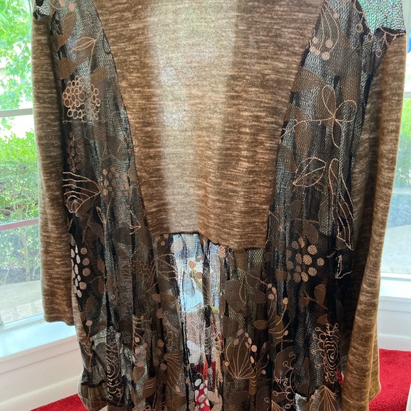Multiples Jackets & Blazers - Multiples 3X tan & beige open front, lightweight cardigan